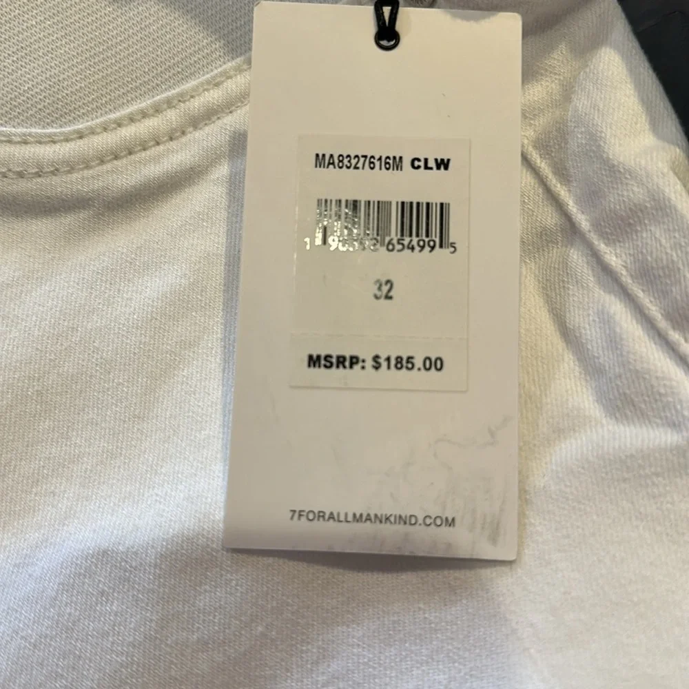 NWT 7 For All Mankind white jean size 32. - Picture 5 of 6